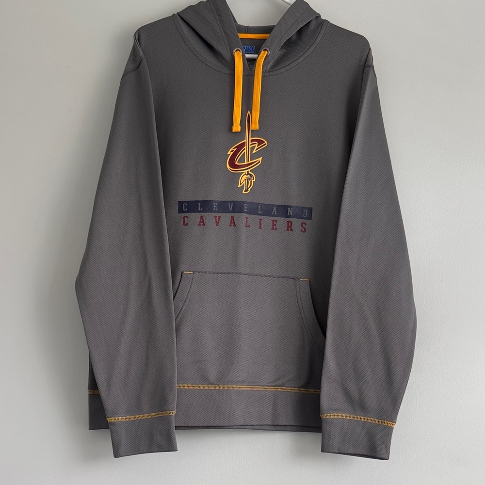 NBA Cleveland Cavaliers Gray and Yellow Hoodie Large
